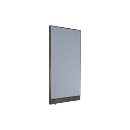 Interion    Non-Electric Office Partition Panel With Raceway, 36-1/4W X 64H, Blue